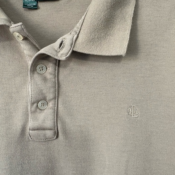 Lauren Ralph Lauren Olive Green Polo Crop Top Size Large Slim Fit Y2K Preppy - Picture 2 of 7